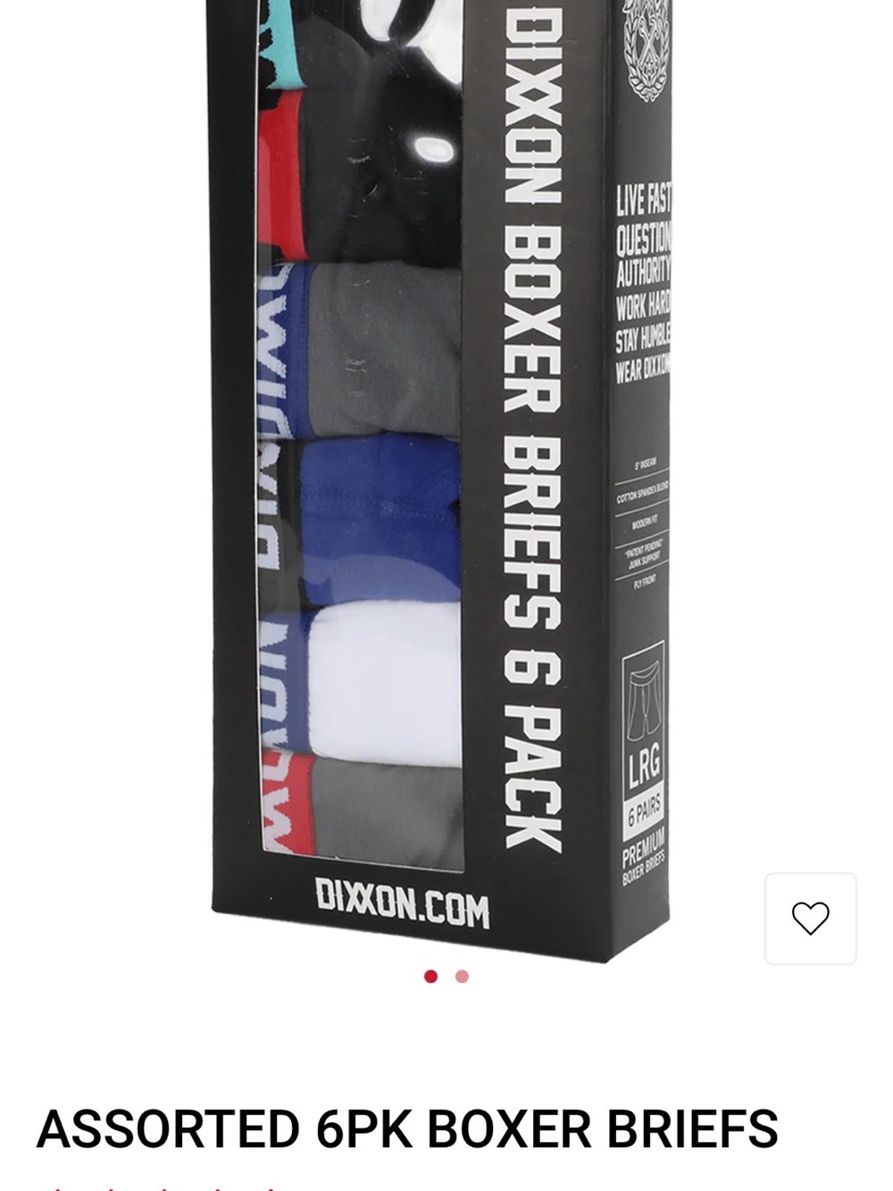 DIXXON 6-Pack Boxer Briefs Size Medium